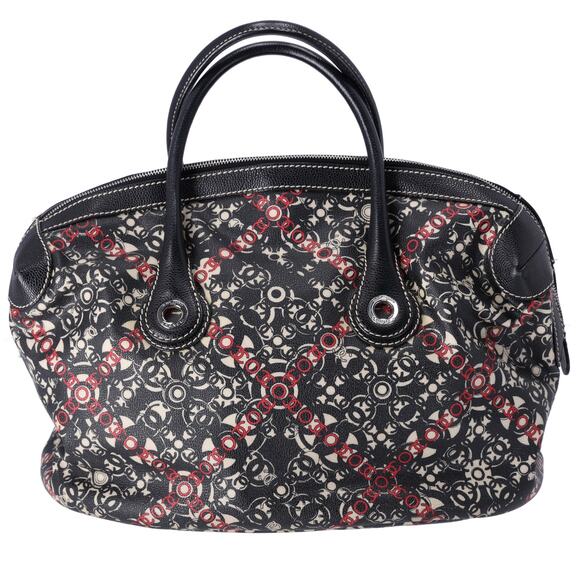 CHANEL Coco Travel Line Tote Bag Black White Red PVC Leather - Picture 1 of 8